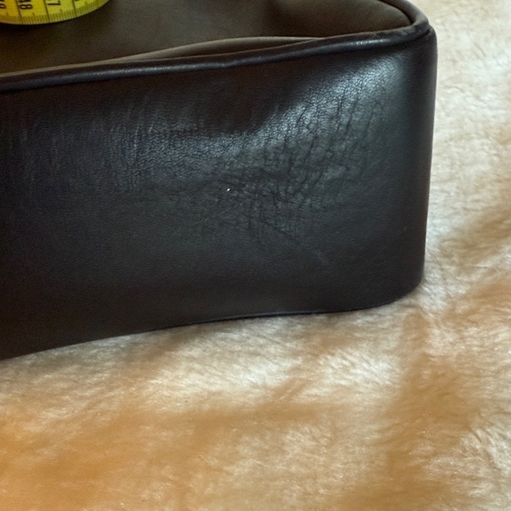 Black Leather Shoulder Bag with Silver Hardware - Picture 12 of 15